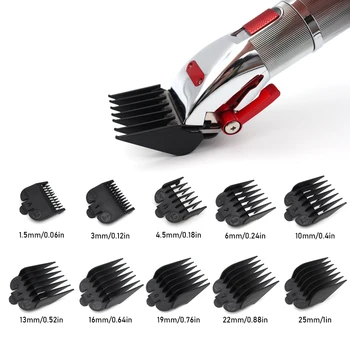 1,5-25 мм, 10 бр. Гребени за Подстригване на Коса за Професионални Машинки За Стригане Универсални Защитни Фризьорски Аксесоари Машинка за подстригване Ограничаване на Гребени