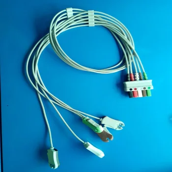 Съвместим с монитор Сименс ECG machine, 5 выводными кабел за ЕКГ, клип на AHA, кабел за ЕКГ.