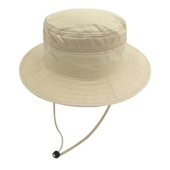 Дамски тъканта, шапка с периферия 7 см, солнцезащитная, дишаща, бежовата шапка от слънцето