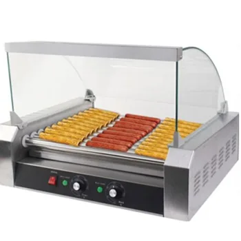 Търговски 11-роликовая машина за приготвяне на хот-дог от неръждаема стомана, сребрист цвят