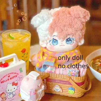 Нов прием на ограничен брой, Кейджи 20 см, само гола кукла, розово заклинание, бял мек плюшен кукла с уши животно, кукла за подарък