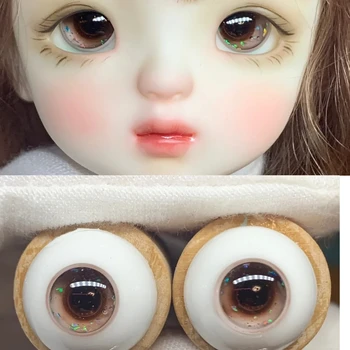 Очните ябълки кукли BJD са подходящи за 1/3 1/4 1/6 от размера, сладки кафяви гипсови очите за детски играчки, аксесоари за кукли с ромбовидным модел