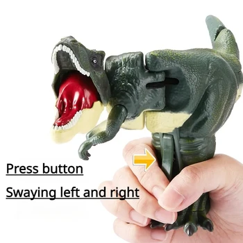 Нови детски забавни играчки: нажимные динозаврите хапят момчета и момичета, главата и опашката се движат, вълнуващ подарък пъзел игра с динозавър