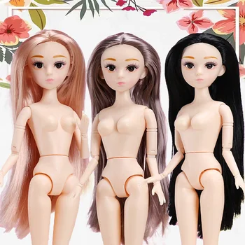 Нова кукла 30 см, красива кукла за момичета, модел кукли принцеси с 3D очи, кукла BJD, пластмасова кукла 