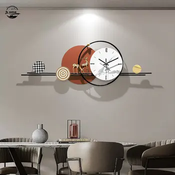 Модерни минималистичные стенни часовници за всекидневна Начало декор ресторант с кухненски фон Метални безшумни висящи часовници на батерии