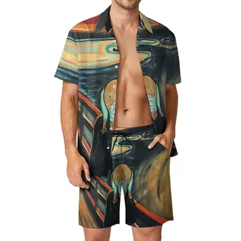 Safe Scream мъжки плажен костюм новост, комплект от 2 теми, висококачествен костюм за бягане, размерът на САЩ