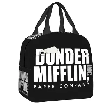 Офис телевизионно шоу Dunder Mifflin Paper Company, обяд-бокс, охладител, термосумка за обяд от хранително-вкусовата изолация, детски училищни чанти за пикник