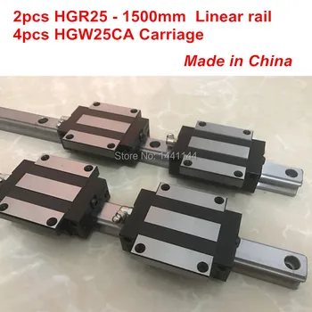 Линейна употреба HGR25: 2 елемента HGR25 - 1500 мм + 4шт HGW25CA линеен блок връщане на детайли на машини с ЦПУ
