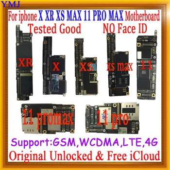 Без идентификатор на лицето дънна Платка За iPhone 11 PRO MAX X XS XR XS MAX Логика на дънната Платка, Без Акаунт ID Системния Чипове Plate 64g 128g
