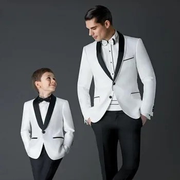 2023 Нови Костюми за момчетата на Сватба, Детски костюм, Нови Черно-бели Детски Костюми за Бала, Блейзери за момчета, Смокинг (Яке + Панталон + Вратовръзка)