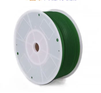 50 метра/диаметър валяк: 10 мм, Зелен полиуретан PU през цялата каишка трансмиссионный каишка