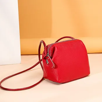 Дамска чанта за през рамото от мека естествена кожа, новост 2023, Луксозна дизайнерска чанта, портфейл, дамска ежедневна чанта през рамо от телешка кожа, модерен дамски чанти-тоутсы