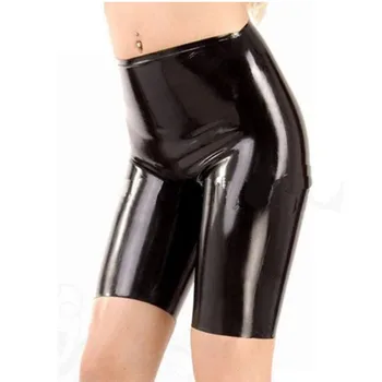 Латекс стегнати шорти с висока талия, боксерское каучук черно бельо, размер XXS-XXL (без цип)