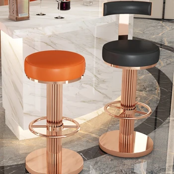 Регулируеми високи кухненски столове-Часова рецепция Въртящи се на бар столове за всекидневна Висок маникюр sillas altas луксозно обзавеждане HY
