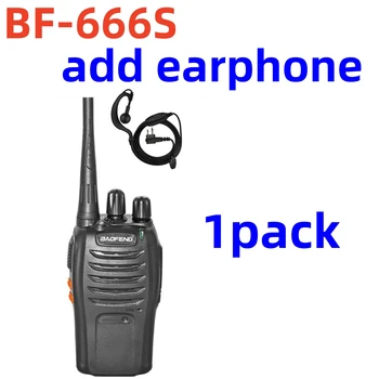 1 ОПАКОВКА Преносими радиостанции baofeng BF-666S Преносимо радио с ухо 5 W 16CH UHF 400-470 Mhz Предавател Comunicador Радиоприемник