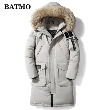 BATMO 2019, ново записване, зимни якета са с качулка на меху миеща мечка, 90% бял утиный пух, мъжки топло яке, големи размери