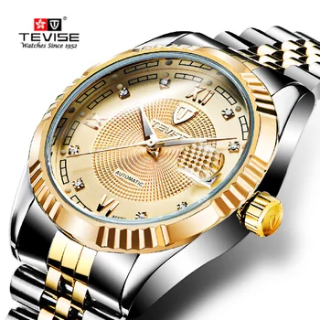 Марка Tevise Мъжките Механични Часовници на Най-добрата марка на луксозни Дневни Часовник с Римски Номер Автоматични Ръчен Часовник relogio masculino Montre Homme