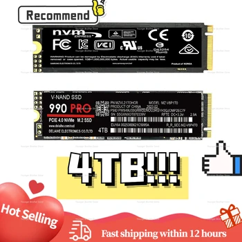 Високоскоростен 4 TB SSD 990 PRO PCIe 4.0 NVMe M. 2 2280 1 TB И 2 TB SSD Вътрешен Твърд Диск За Лаптоп Тенис на MLC PC Компютър