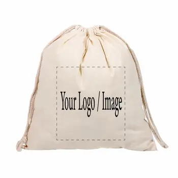 100 броя памучни торбички по поръчка с нанесен на логото на компанията