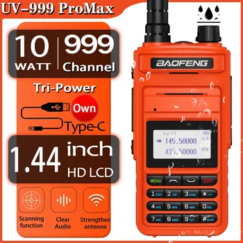Baofeng UV-999 Pro Max 10 W 999CH Преносима радиостанция UV999 Двухдиапазонная Преносима CB Радиолюбители FM-Радиоприемник Двустранно радио UV-5R