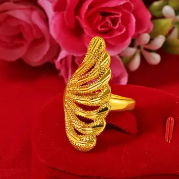 HOYON пръстен от чисто злато 18 К, дамска мода, евро, монета, стил, пръстен с цвете във финикс, открит размер, годежен пръстен за луксозни кутии, безплатен