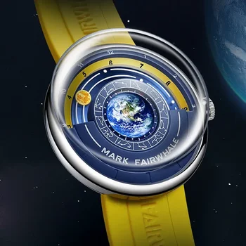2023 Модерен мъжки часовник Moon известната марка Mark Fairwhale, спортен силиконов каишка, водоустойчив оригинален кварцов часовник Earth Man