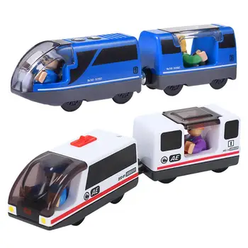 Жп локомотив, електрически малък влак на магнитна релсите, играчка, която е съвместима с дървена пътека, подарък за деца
