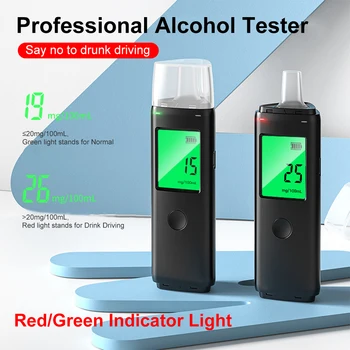 Преносим дрегер Професионален тестер за алкохол с высокоточным дигитален дисплей, акумулаторна батерия инструмент за проверка на дишане с мундштуком