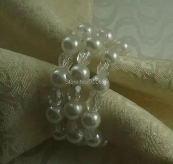 пръстен за декорация с перли, пръстен за салфетки на едро, държач за кърпички за сватба, фотосесия