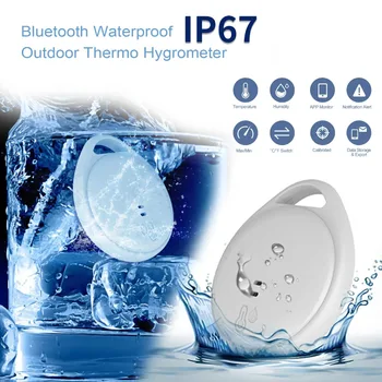 Сензор за температура Bluetooth IP67, водоустойчива, безжична термометър за дистанционно наблюдение, бял портативен сензор за влажност на въздуха, чанта-хладилник