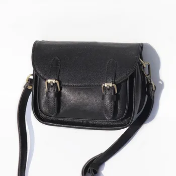 Чанти от естествена кожа, за жени, чанта през рамо от 100% естествена кожа, дамски реколта чанта-месинджър Soild Color, малка чанта-месинджър
