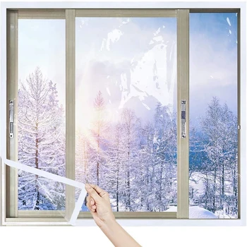 Регулируем прозрачен прозорец самозалепваща филм, ветрозащитная завеса, намаляване на шума, пълна рамка, удебелени, за сифони, зима
