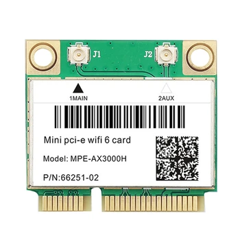 Wifi 6E AX3000H Зелена безжична мрежова карта BT 5,2 за Mini PCIE Wi-Fi адаптер за настолен компютър/лаптоп Win10