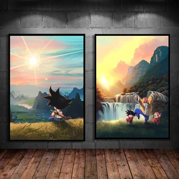 Плакати на платно Dragon Ball Goku Класически модулни Декоративни щампи висококачествени художествени снимки стикери за стена с Модерен дом