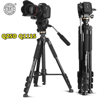 QZSD Q111S 1520 мм, 8 кг Натоварване Фото Видео Статив за Цифров Огледално-рефлексен Фотоапарат, Преносим Професионален Статив за Снимане за Пътуване