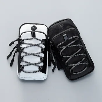 Защитно светоотражающая чанта за мобилен телефон QUESHARK за джогинг, водоустойчива спортна чанта за фитнес на китката си за телефони с размер 6,5 инча