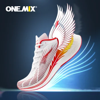ONEMIX 2023 Обувки за маратон на открито, дишащи спортни дамски маратонки, mesh, спортни обувки, изработени от въглеродни влакна дантела