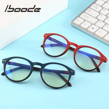 iboode Анти Blue-Ray Очила За Четене За Жени Ретро Antifatigue Четене на Компютърни Очила За Мъже С Чанта +1.0 1.5 2.0 2.5 3.0 3.5 4.0