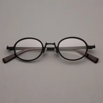 DS01 ретро метална малка кръгла дограма за оптични очила, мъжки и дамски литературен овални рамки, може да се използват и очила за късогледство, плоски светлинно огледало