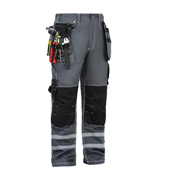Qveralls Мъжки Работни Панталони С много джобове, Износоустойчиви Работни Панталони-Карго За Механици, Ремонт на машини, Светлоотразителни