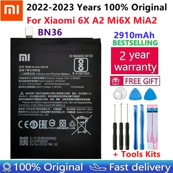 Xiaomi Оригинални Сменяеми Батерия за телефона BN36 За Xiaomi Mi6X Mi 6X MiA2 Mi A2 Капацитет 2910 ма, Истински литиево-йонна батерия, Инструменти