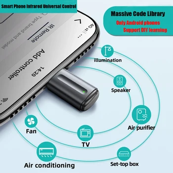 IR уреди за смартфони безжично инфрачервено дистанционно управление, мобилен инфрачервен телефонен предавател за iPhone / Micro USB / Type-C