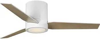Коллекционный 44-инчов заден вентилатор на тавана бял / натурален черешов цвят с 3 остриета, матово-бяла led, средата на века, модерен вентилатор на тавана Шушу за помещения