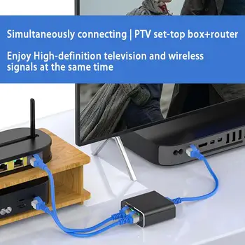 Мрежа gigabit Ethernet-сплитер 1 в 2 изхода за лаптоп RJ-45 мрежов кабел за удължаване на 100 м на 1000 М X7R8
