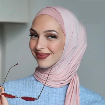 Модерен 75*175 см женски мюсюлмански шал-хиджаб от джърси, шалове, женски размера на плюс, hijabs, ислямски шалове, натурален Модален кърпичка за жени