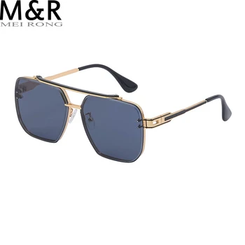 Нов модерен класически квадратни слънчеви очила, стръмни мъжки реколта маркови дизайнерски метални слънчеви очила, дамски нюанси UV400 Oculos De Sol