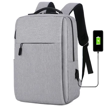Всекидневни бизнес раница за мъже, водоустойчива чанта за колеж с USB, 15.6-инчов раница за лаптоп, голям голям чанта на рамото на господин