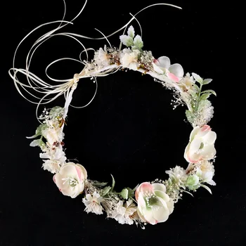 Бяло цвете, crown, сватбен венец за коса, цвете превръзка на главата, венец
