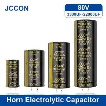 2 елемента JCCON Аудио Електролитни Кондензатори 80V 3300 icf 4700 6800 uf uf 10000 uf За Аудио Усилвател за Hifi висока честота Ниско съпротивление esr Говорител