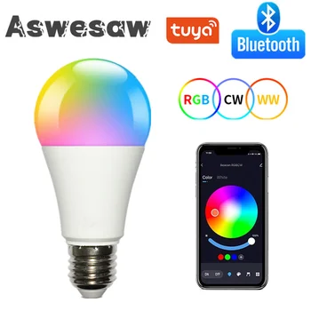 Безжична Bluetooth 4.0 И Умна Лампа на Hristo APP Контрол С регулируема Яркост 15 W E27 RGB + CW + WW Led Лампа За промяна на цвета, която е Съвместима с Android/IOS